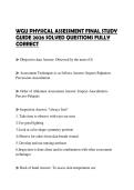 WGU PHYSICAL ASSESSMENT FINAL STUDY GUIDE 2026 SOLVED QUESTIONS FULLY CORRECT