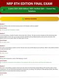 NRP 8TH EDITION FINAL EXAM 6&plus; &lpar;Latest 2025-2026 Edition&rpar; 100&percnt; Verified Q&A &plus; Answer Key Solutions