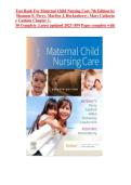 Test Bank For Maternal Child Nursing Care&comma; 7th Edition by Shannon E&period; Perry&comma; Marilyn J&period; Hockenberry&comma; Mary Catherine Cashion&comma; 9780323776714&comma; All Chapters &lpar;1-50&rpar; UPDATED