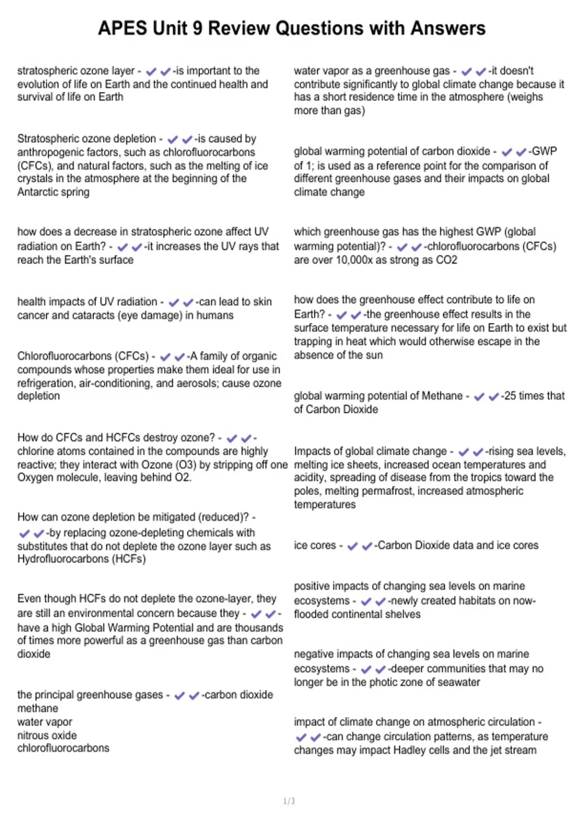 APES Unit 9 Review Questions with Answers - APES Unit 9 - Stuvia US