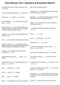 Dave Ramsey Test 1 Questions and Answers Rated A