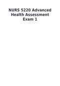 NURS 5220 Advanced Health Assessment Exam 1