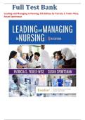 Full Test Bank  Leading and Managing in Nursing&comma; 8th Edition by Patricia S&period; Yoder-Wise&comma;  Susan Sportsman 