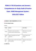 FEMA IS-700&period;B Questions and Answers &vert; Comprehensive A&plus; Study Guide & Practice Exam &vert; NIMS Management System &vert; 2026&sol;2027 Edition