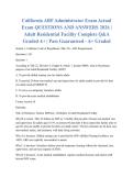 California ARF Administrator Exam Actual Exam QUESTIONS AND ANSWERS 2026 &vert; Adult Residential Facility Complete Q&A Graded A&plus; &vert; Pass Guaranteed - A&plus; Graded