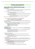 Samenvatting Culture & Meaning &lpar;16&sol;20&rpar; - prof&period; Dick Houtman