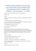California ARF Administrator Exam Actual Exam QUESTIONS AND ANSWERS 2026 &vert; Adult Residential Facility Complete Q&A Graded A&plus; &vert; Pass Guaranteed - A&plus; Graded