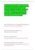 COMPREHENSIVE MENTAL HEALTH AND  PSYCHIATRIC NURSING CONCEPTS EXAM  2026 WITH 100 PREP QUESTIONS AND  EXPERT-VERIFIED CORRECT ANSWERS &vert;  ALREADY GRADED A&plus; &vert; GUARANTEED  SUCCESS &vert; COMPREHENSIVE MENTAL  HEALTH AND PSYCHIATRIC NURSING  CONCEPTS ACTUAL EXAM 2