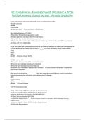 PCI Compliance &ndash; Foundation with all Correct & 100&percnt; Verified Answers &vert;Latest Version &vert;Already Graded A&plus;