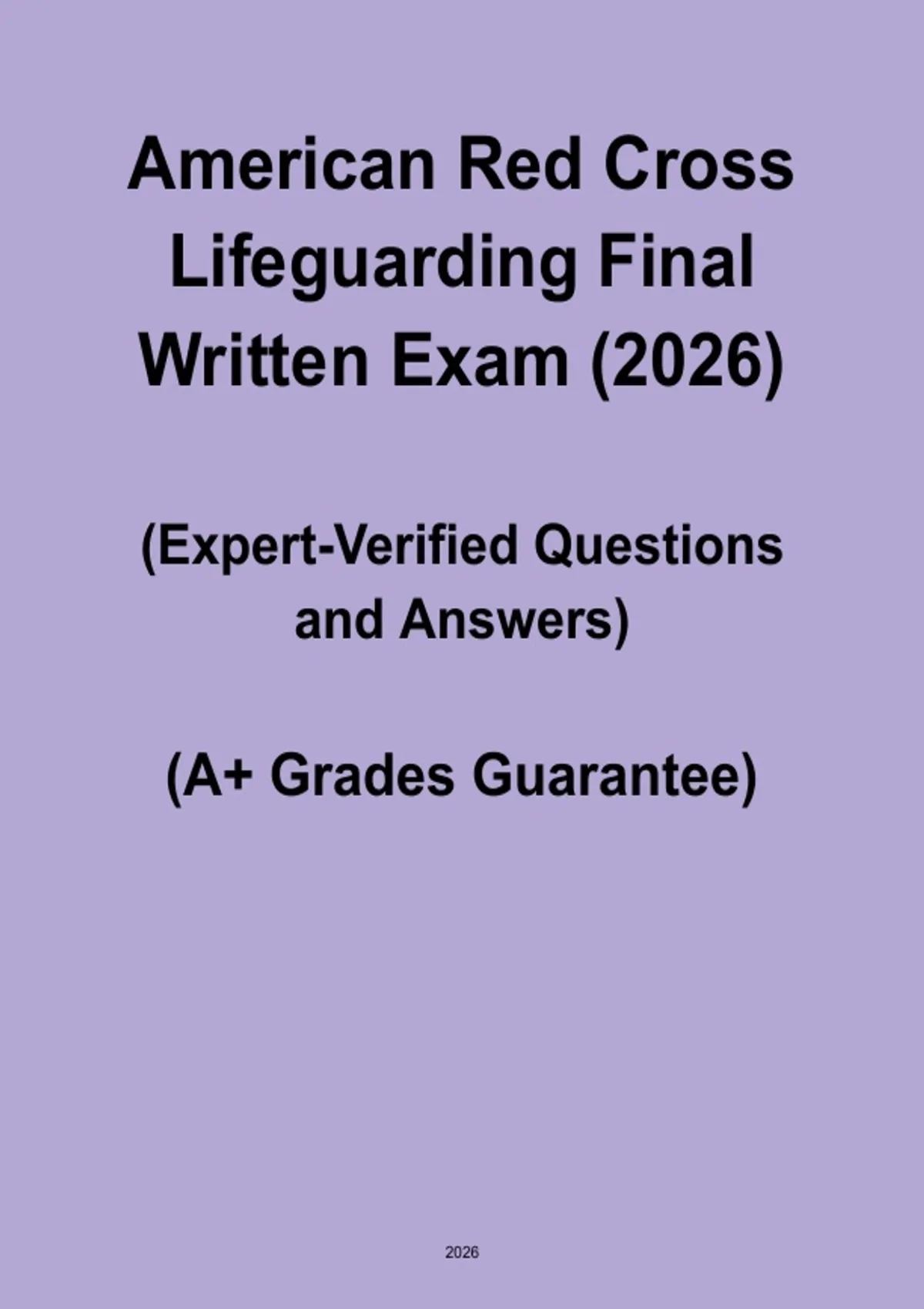 American Red Cross Lifeguarding Final Written Exam PDF | Lifeguard ...