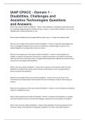 IAAP CPACC - Domain 1 - Disabilities&comma; Challenges and Assistive Technologies Questions and Answers&period;