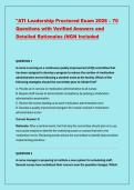 ATI Leadership Proctored Exam 2026 &ndash; 70  Questions with Verified Answers and  Detailed Rationales &lpar;NGN Included