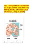 CNS- Sensory and Motor Disorders NR  507 edapt Questions &lpar;correct answers&rpar;  Already graded A&plus;&rpar; Exam 2024&sol;2026  Chamberlain College of Nursing
