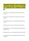 WISCONSIN PESTICIDE APPLICATOR EXAM COMPLETE ANSWERS ACTUAL TEST PAPER 2026 QUESTIONS WITH ANSWERS GRADED A&plus;