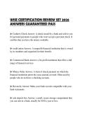 WISE CERTIFICATION REVIEW SET 2026 ANSWERS GUARANTEED PASS