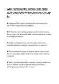 WISE CERTIFICATION ACTUAL TEST PAPER 2026 QUESTIONS WITH SOLUTIONS GRADED A&plus;