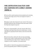 WISE CERTIFICATION EXAM STUDY GUIDE 2026 QUESTIONS WITH CORRECT ANSWERS VERIFIED A&plus;