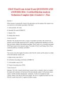 CRAT Final Exam Actual Exam QUESTIONS AND ANSWERS 2026 &vert; Certified Rhythm Analysis Technician Complete Q&A Graded A&plus; &vert; Pass 