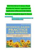 Test Bank - Evidence-Based Practice For Nurses&colon; Appraisal And Application Of Research 6th Edition &lpar; Nola A&period; Schmidt &comma; 2024&rpar; All Chapters&period;