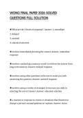WONG FINAL PAPER 2026 SOLVED QUESTIONS FULL SOLUTION