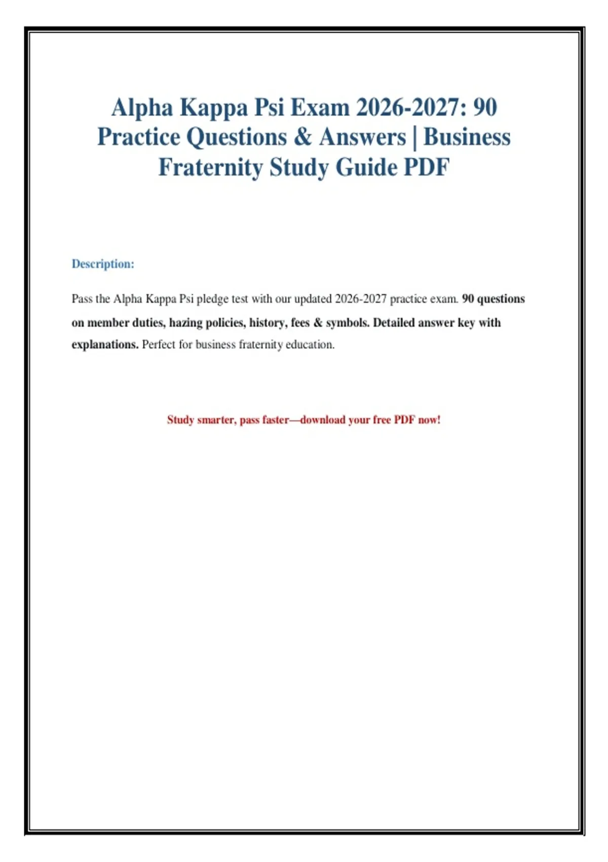 AKPsi Practice Exam | Business Fraternity Test - AKPsi Practice 2026 ...