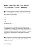 WONG EXAM STUDY SHEET 2026 BUNDLED QUESTIONS WITH CORRECT ANSWERS
