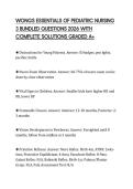 WONGS ESSENTIALS OF PEDIATRIC NURSING 3 BUNDLED QUESTIONS 2026 WITH COMPLETE SOLUTIONS GRADED A&plus;