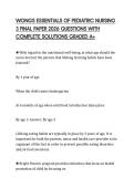 WONGS ESSENTIALS OF PEDIATRIC NURSING 3 FINAL PAPER 2026 QUESTIONS WITH COMPLETE SOLUTIONS GRADED A&plus;