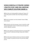 WONGS ESSENTIALS OF PEDIATRIC NURSING 3 PRACTICE STUDY GUIDE 2026 QUESTIONS WITH COMPLETE SOLUTIONS GRADED A&plus;
