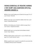 WONGS ESSENTIALS OF PEDIATRIC NURSING 3 TEST SCRIPT 2026 QUESTIONS WITH FULL ANSWERS GRADED A&plus;