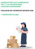 NCOI leerdoelen Logistiek Management - magazijn en voorraad beheer 2026