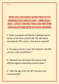 NRNP 6552 Advanced Nurse Practice in Reproductive Health Care &ndash; NRNP 6552 &ndash; 2026 &ndash; Latest Verified Final and Midterm Exam Questions with Detailed Answers