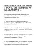 WONGS ESSENTIALS OF PEDIATRIC NURSING 3 VIEW AHEAD PAPER 2026 QUESTIONS WITH FULL ANSWERS GRADED A&plus;