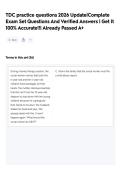 TDC practice questions 2026 Update&vert;Complete Exam Set Questions And Verified Answers &vert; Get It 100&percnt; Accurate&excl;&excl;&vert; Already Passed A&plus;