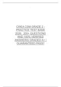 CWEA CSM Grade 2 Practice Test Bank 2026&colon; 200&plus; Exam Questions and Verified Answers &vert; Collection Systems Maintenance Certification Prep &lpar;Graded A&plus;&rpar;