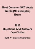 Most Common SAT Vocabulary Words 2026 &ndash; Concise Definition-Only Word List for Fast Review
