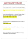 Concepts of Medical-Surgical Nursing  &vert; Verified Questions & Answers  Grade A &plus;&ndash; Galen College