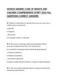 WONGS NURSING CARE OF INFANTS AND CHILDREN COMPREHENSIVE SCRIPT 2026 FULL QUESTIONS CORRECT ANSWERS