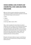 WONGS NURSING CARE OF INFANTS AND CHILDREN FINAL STUDY GUIDE 2026 TESTED ITEMS SOLVED