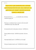 TEXAS CHILD CARE ADMINISTRATOR LICENSING EXAM PREPARATION FOR 2025-2026 COMPLETE 120 QUESTIONS AND CORRECT ANSWERS &vert;ALREADY GRADED A&plus;BRAND NEW
