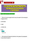 AORN Periop 101 Final Exam Test Bank   Questions and Verified Rationalized Answers  100&percnt; Guarantee Pass