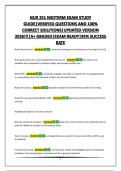 NUR 251 MIDTERM EXAM STUDY GUIDE&vert;VERIFIED QUESTIONS AND 100&percnt; CORRECT SOLUTIONS&vert;UPDATED VERSION 2026&excl;&excl;&excl;&vert;A&plus; GRADED&vert;EXAM READY&vert;95&percnt; SUCCESS RATE