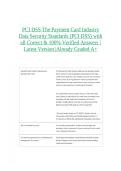 PCI DSS The Payment Card Industry Data Security Standards &lpar;PCI DSS&rpar; with all Correct & 100&percnt; Verified Answers &vert;Latest Version &vert;Already Graded A&plus; 