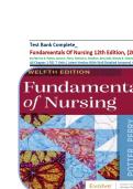 Test Bank for Fundamentals of Nursing 12th Edition By Potter&comma; Perry&comma; Stockert&comma; Hall&comma; Ostendorf&period; ISBN&colon; 9780443124068 Latest Edition&vert;&vert; All 50 Chapters Covered&vert;&vert; 100&percnt; Verified Answers