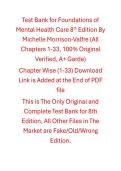 Test Bank Foundations of Mental Health Care 8th Edition By Michelle Morrison-Valfre