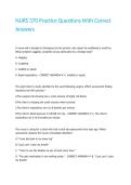 NURS 370 Practice Questions With Correct Answers