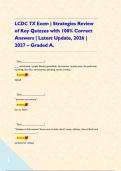 LCDC TX Exam &vert; Strategies Review of Key Quizzes with 100&percnt; Correct Answers &vert; Latest Update&comma; 2026 &vert; 2027 &ndash; Graded A&period;     