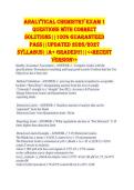 Analytical Chemistry Exam 1 Questions with Correct Solutions&vert;&vert;100&percnt; Guaranteed Pass&vert;&vert;Updated 2026&sol;2027 Syllabus&vert;&vert;A&plus; GRADED&excl;&excl;&excl;&vert;&vert;<<RECENT VERSION>>