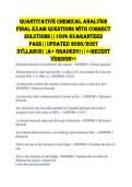 Quantitative Chemical Analysis Final Exam Questions with Correct Solutions&vert;&vert;100&percnt; Guaranteed Pass&vert;&vert;Updated 2026&sol;2027 Syllabus&vert;&vert;A&plus; GRADED&excl;&excl;&excl;&vert;&vert;<<RECENT VERSION>>