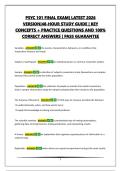 PSYC 101 FINAL EXAM&vert; LATEST 2026 VERSION&vert;48-HOUR STUDY GUIDE &vert; KEY CONCEPTS &plus; PRACTICE QUESTIONS AND 100&percnt; CORRECT ANSWERS &vert; PASS GUARANTEE